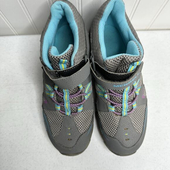 Merrell Boots Girls 5M Youth Hilltop Mid Quick Close Grey Waterproof Hiking Shoe - Picture 3 of 9